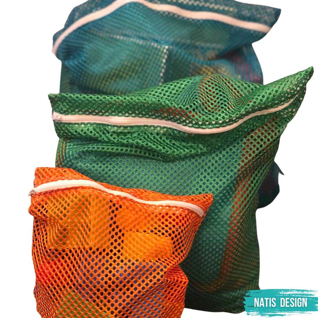 Set of 3 multi-purpose mesh bags - Natis